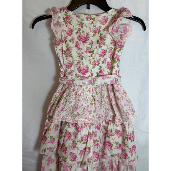 American Girl LoveShackFancy Tiered Floral Dress Sz 5 Bows Garden Party Romance - Picture 5 of 7